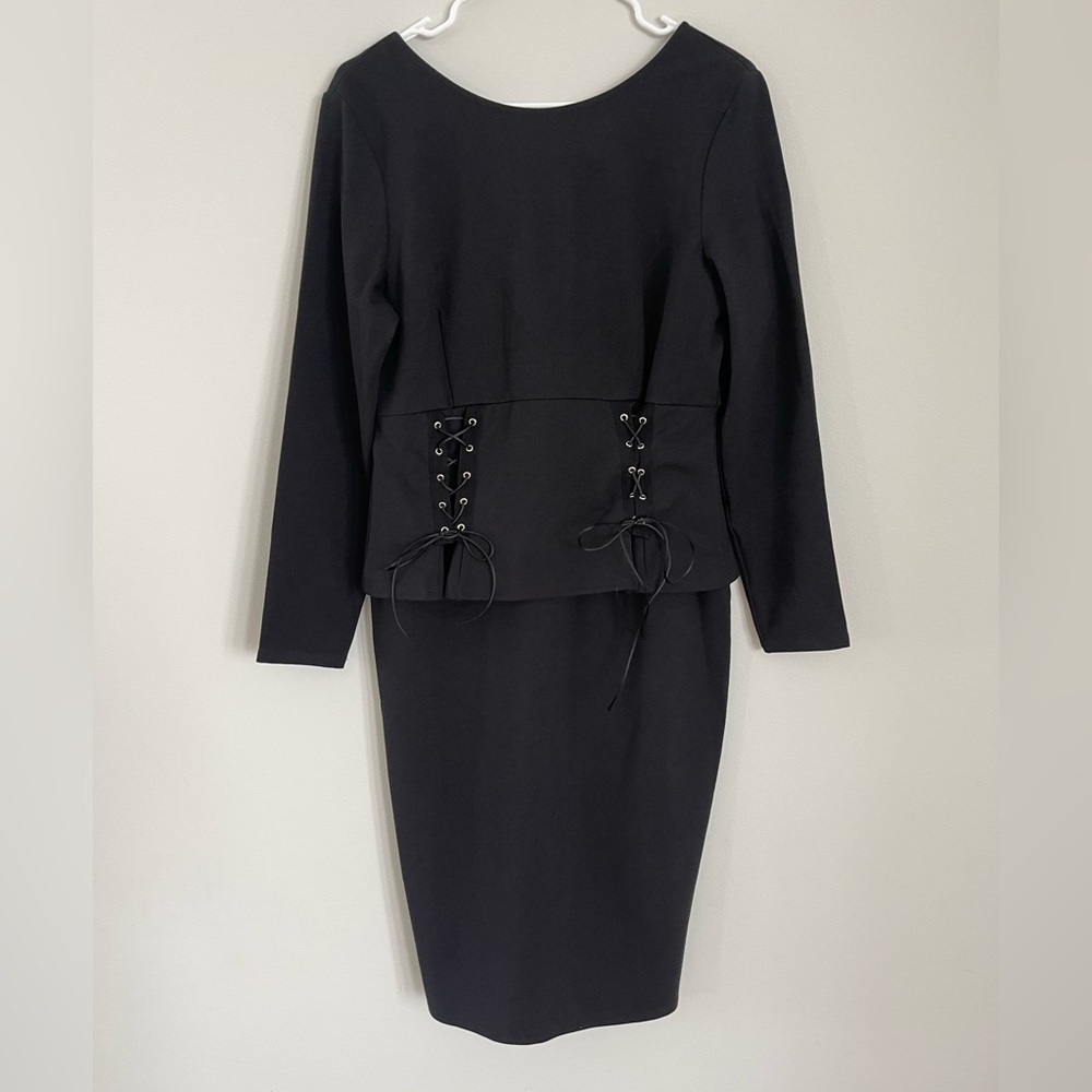 ASOS Black Midi Long Sleeve Dress Size 10